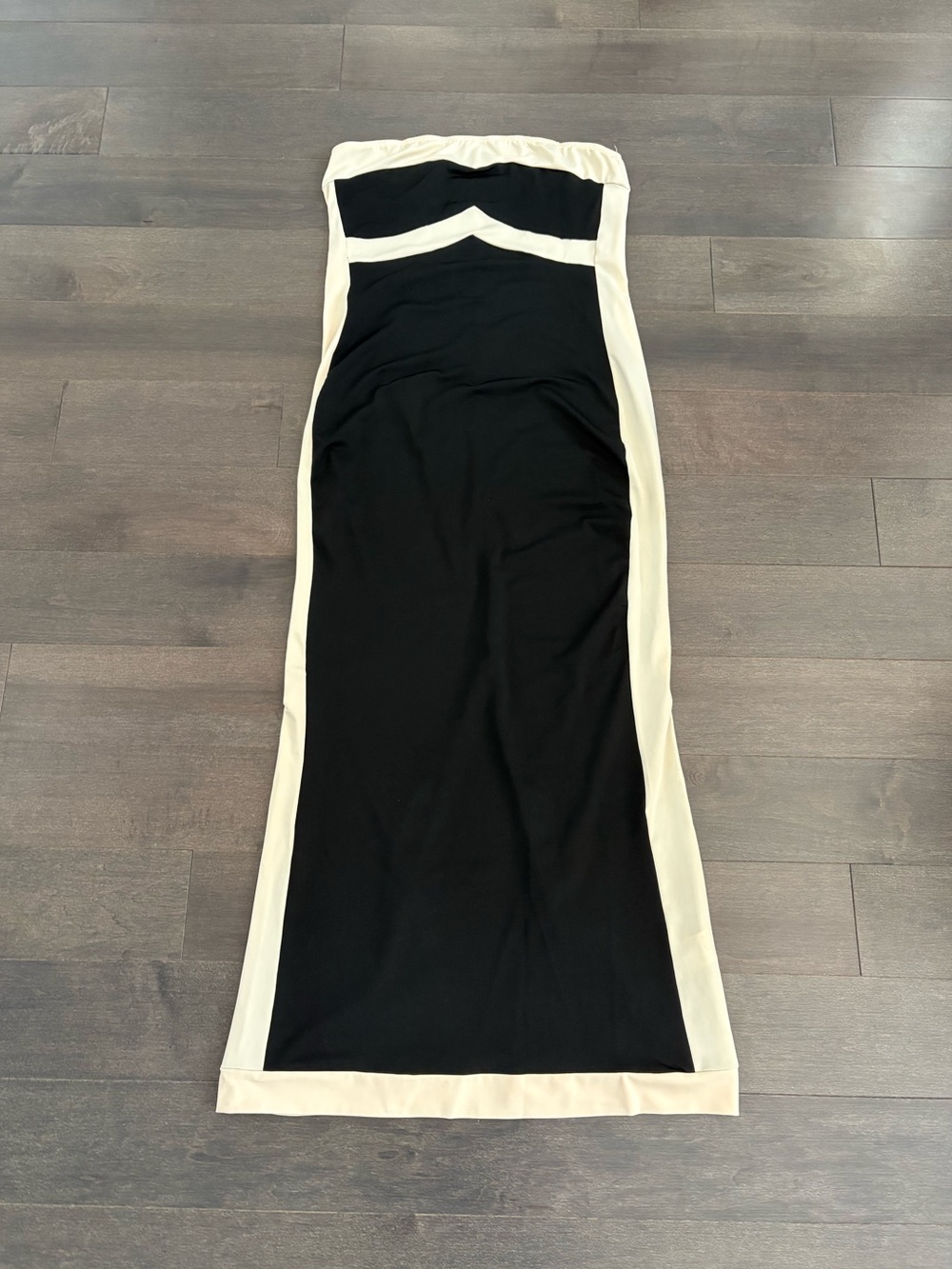 SHEIN Black & Beige Slip On Bodycon Dress Formal Date Night Wedding Guest MIDI